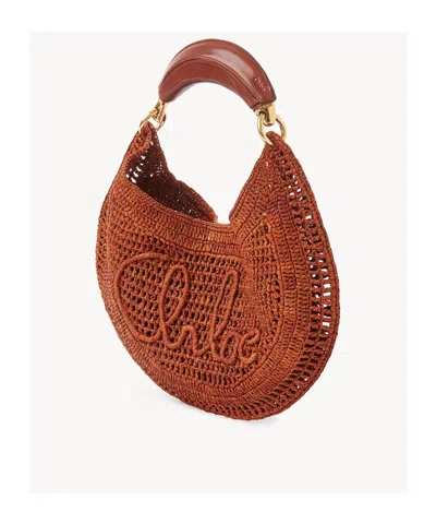 Chloé X Made For A Woman Summer Banana Small Raffia Shoulder Bag In Brown