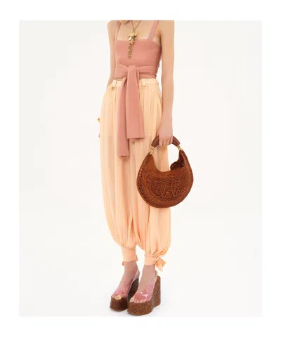 Chloé X Made For A Woman Summer Banana Small Raffia Shoulder Bag In Brown