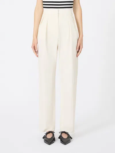 Max Mara Cotton Carrot-fit Trousers In White