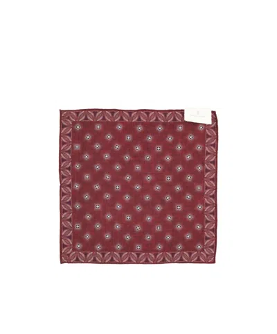 Brunello Cucinelli Geometric-print Pocket Square In Red
