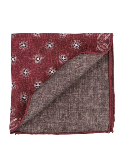 Brunello Cucinelli Geometric-print Pocket Square In Red