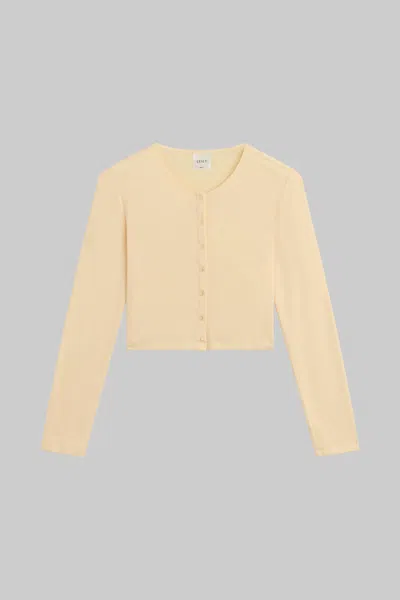 Leset Lauren Crop Cardigan In Vanilla In Neutral