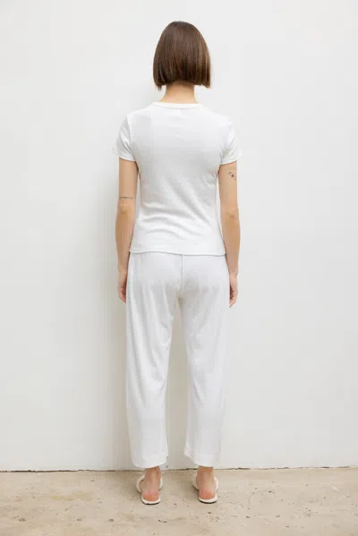 Leset Pointelle Crop Wide Leg Pant In White