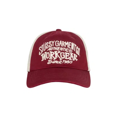 Pre-owned Stussy Low Profile Workgear Strapback 'wine' | Red | Men's Size Onesize