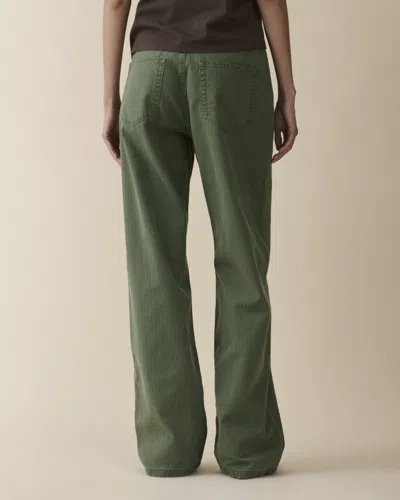 Jeanerica Belem Mid Rise Loose Fit Chinos In Chevron Green