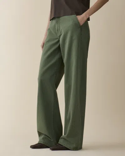 Jeanerica Belem Mid Rise Loose Fit Chinos In Chevron Green