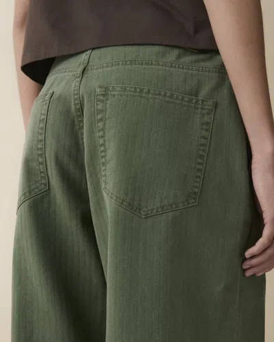 Jeanerica Belem Mid Rise Loose Fit Chinos In Chevron Green