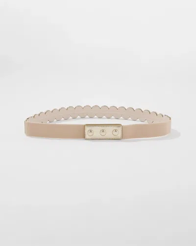 White House Black Market Mixed Metal Stretch Belt In Gold