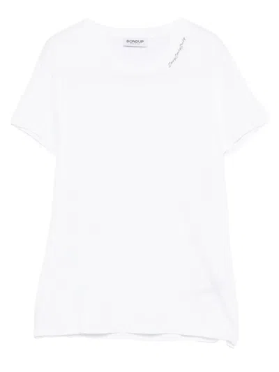 Dondup Logo-embroidered T-shirt In White