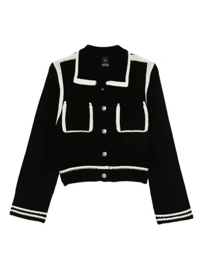 Pinko Sulcis Wool Cardigan In Black