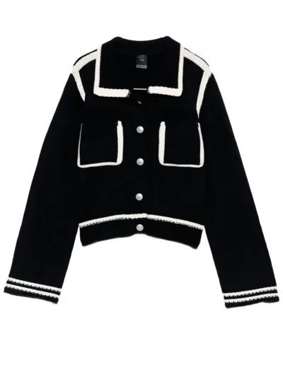 Pinko Sulcis Wool Cardigan In Blue