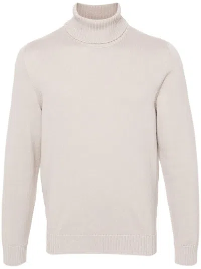 Drumohr Wool Turtleneck Sweater Long Sleeves In Neutral