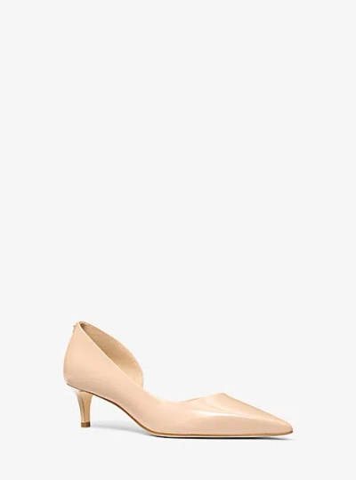 Michael Kors Elyse Patent Leather Pump In Neutral
