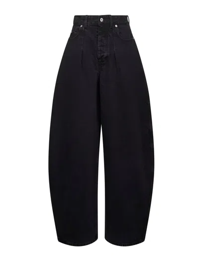 Jacquemus Le De-nîmes Large High Rise Wide Jeans In Black