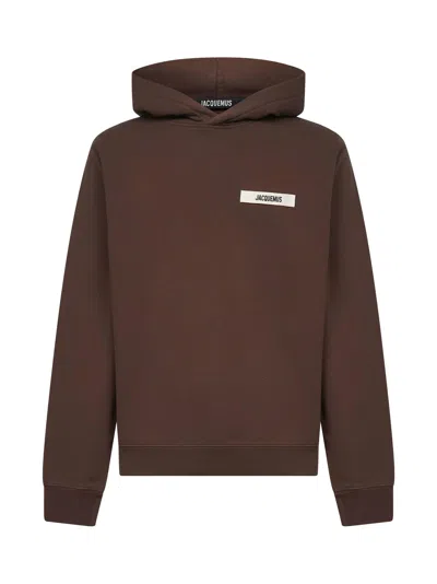 Jacquemus Le Hoodie Gros Grain In Brown