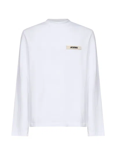 Jacquemus Le Tshirt Gros Grain Cotton Ls  T-shirt In White