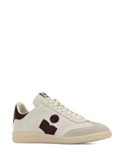 Isabel Marant Bryce Leather Sneakers With Suede Inserts In Neutral