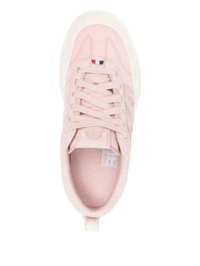 Moncler Casual Low Top Sneakers With Pull Tab In Pink