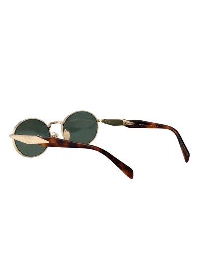 Prada Oval-framed Sunglasses In Gold