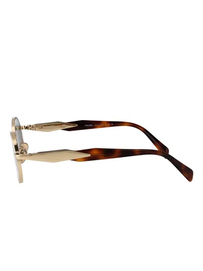 Prada Oval-framed Sunglasses In Gold
