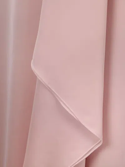 Valentino Embroidered Frill Maxi Dress In Pink