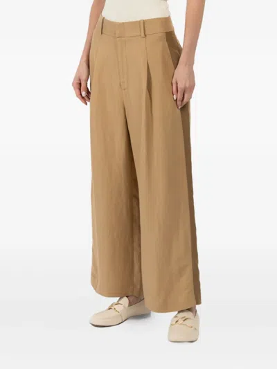Smythe Pleated Side-stripe Trousers In Neutral