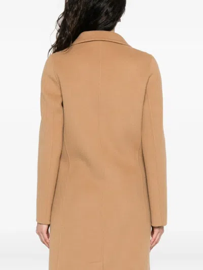 Ermanno Firenze Double-breasted Coat In Brown