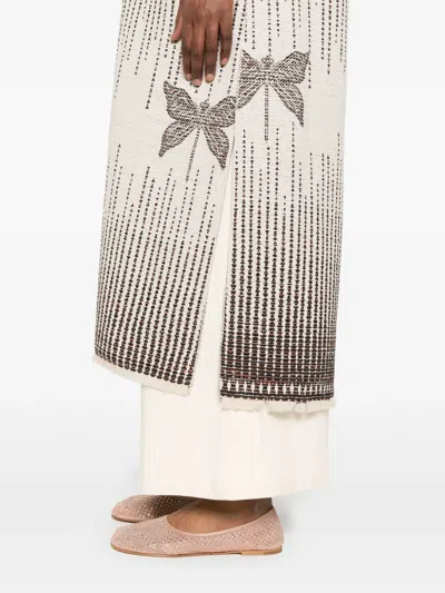 Forte Forte Textured Longline Coat Featuring Side Slits In Neutral