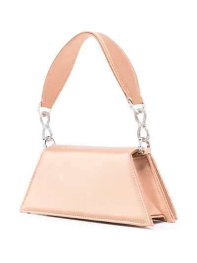 Mach&mach Samantha Double Bow Satin Shoulder Bag In Brown