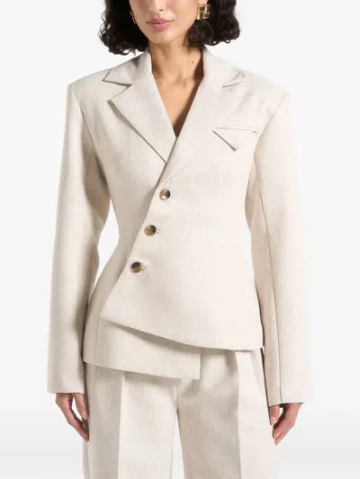 Manière De Voir Asymmetric Blazer In Nude