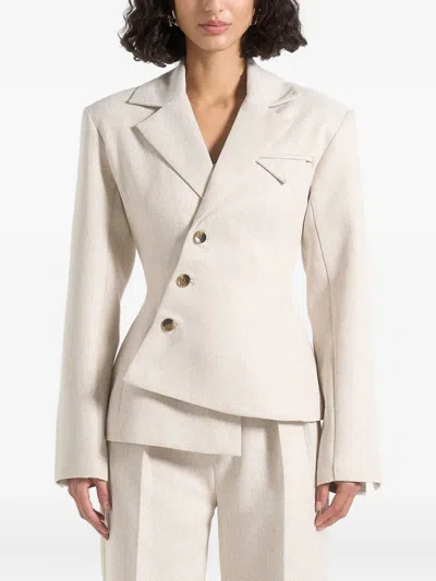 Manière De Voir Asymmetric Blazer In Nude
