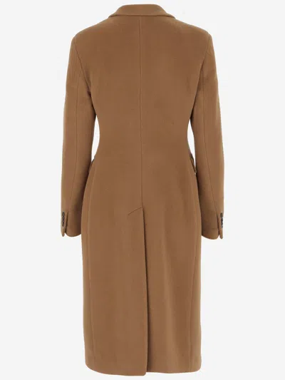 Tagliatore 'meryl' Double-breasted Coat In Brown