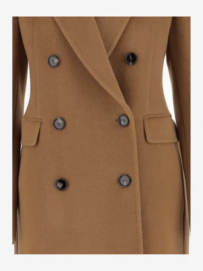 Tagliatore 'meryl' Double-breasted Coat In Brown