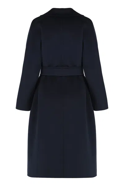 Max Mara Studio Cles Wool And Cashmere Coat In Blue
