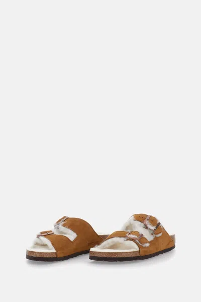 Birkenstock Arizona Shearling Sandal In Brown