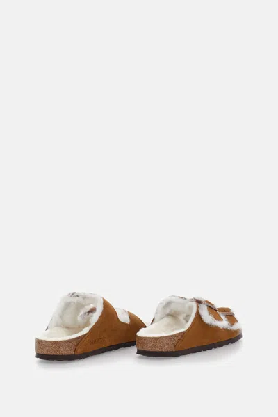 Birkenstock Arizona Shearling Sandal In Brown