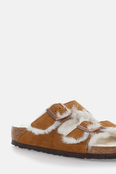 Birkenstock Arizona Shearling Sandal In Brown