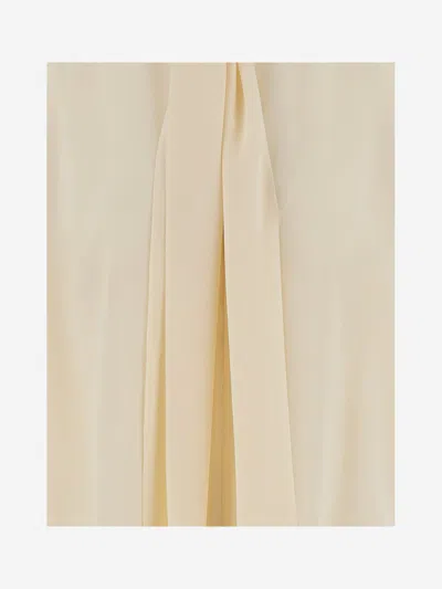 Sa Su Phi Ivory Silk Shirt With Front Bow In Neutral