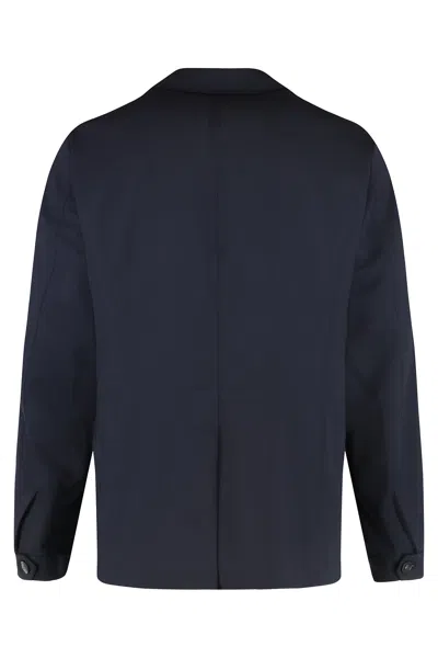 Canali Wool Blazer In Blue