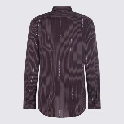 Vivienne Westwood Striped Pattern Button-down Collar Long Sleeves Shirt In Brown