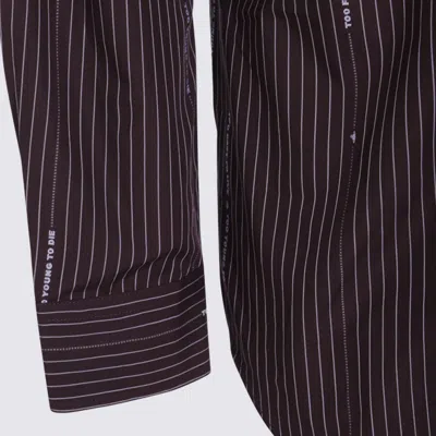Vivienne Westwood Striped Pattern Button-down Collar Long Sleeves Shirt In Brown