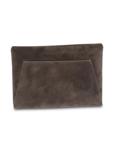 Brunello Cucinelli Duo Suede Envelope Clutch Bag In Brown