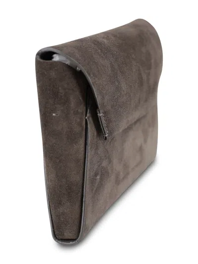 Brunello Cucinelli Duo Suede Envelope Clutch Bag In Brown