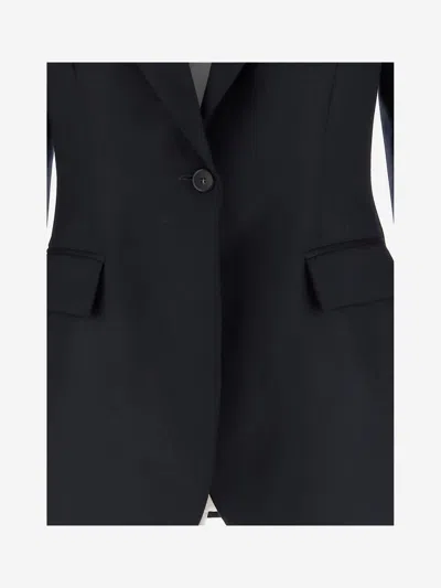 Sa Su Phi Royal Blue Wool Jacket In Black