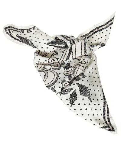 Max Mara Printed Silk Scarf In Gray