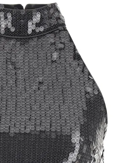 Rotate Birger Christensen Rotate Sleeveless Silver Top With All-over Paillettes In Multi