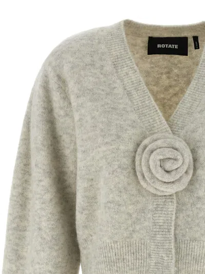 Rotate Birger Christensen Rotate Light Grey Alpaca Blend Cardigan In Gray