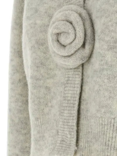 Rotate Birger Christensen Rotate Light Grey Alpaca Blend Cardigan In Gray