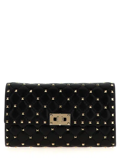 Valentino Garavani Rockstud Spike Shoulder Bag In Black