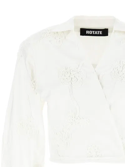 Rotate Birger Christensen Rotate Birgerchristensen Wraparound Shirt Top In White